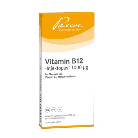 La vitamine b12 est contenue dans l'ensemble des produits animaux, mais dans aucun produit du règne végétal. Vitamin B12-Injektopas 1000 µg - Pascoe Natural Healthcare