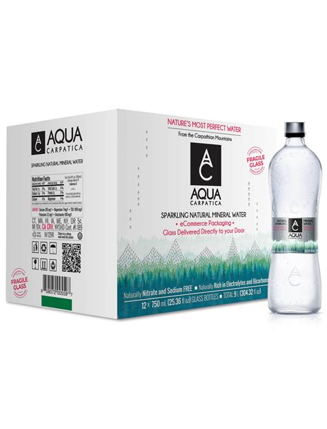 Aqua Carpatica Naturally Sparkling Mineral Water 750ml Glass 12 Cou