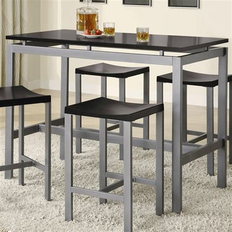 Check out the sanibel black 48 in. Coaster 150095 Black Metal Dining Table and Chair Set ...