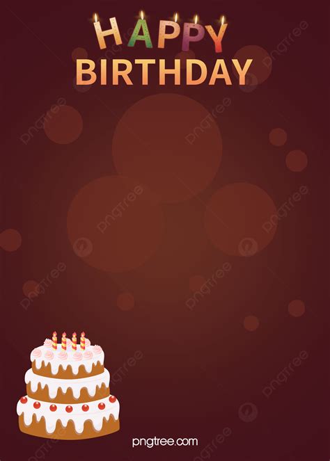 Happy Birthday Cake Candle Poster Background Material Wallpaper Image