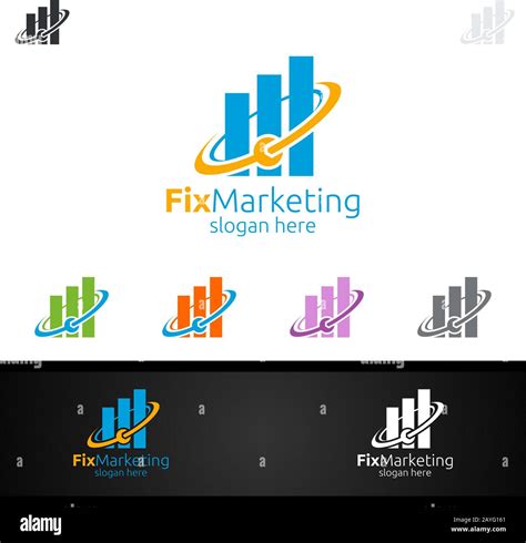 Fix Marketing Financial Advisor Logo Design Template Icon Stock Vector