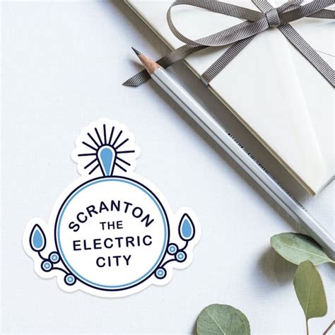 Electric City Sign Scranton 3x3 Vinyl Sticker Etsy