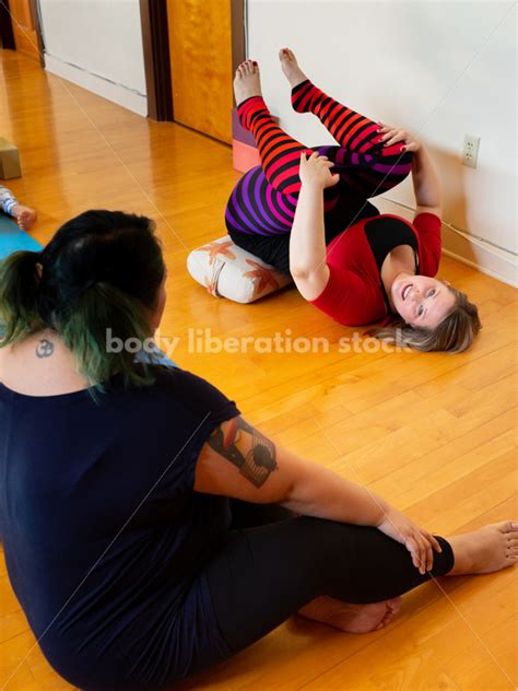 Inclusive Yoga Stock Photo Yoga Instructor Interacting With Class Body Liberation For All