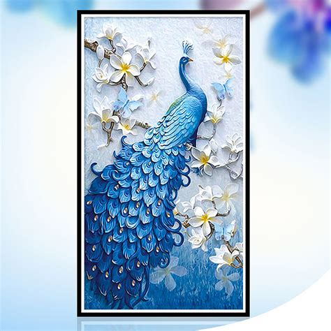 5d Peacock Diamond Painting Kits For Adults Rhinestones Etsy