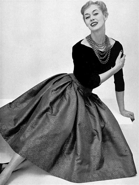 1950s Fashion Christian Dior Photo By Pottier 1955 Vintage