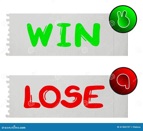 Win And Lose Card Stock Vector Illustration Of Highlight 41365197