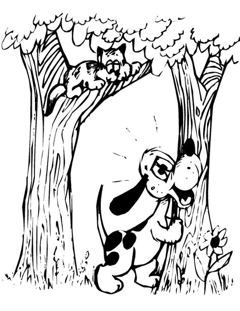 Dog And Cat Coloring Pages For Kids