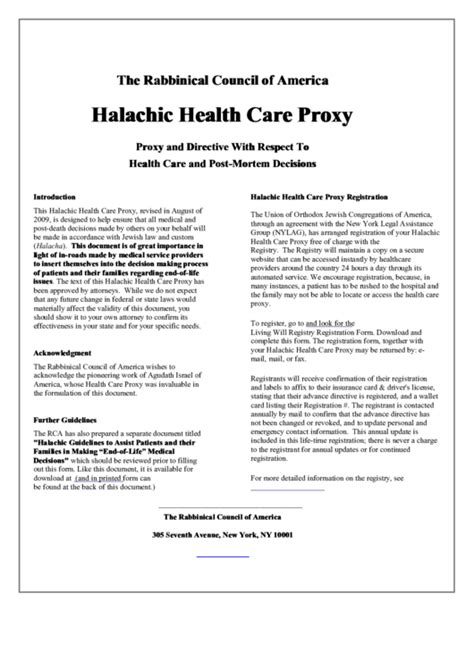 rabbinical council  america halachic health care