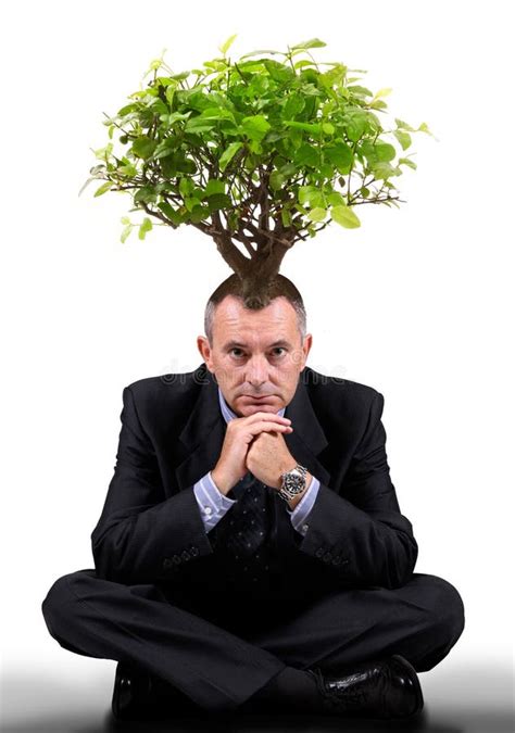 Man With A Tree On The Head Stock Image Image Of Trunk Plant 103075907