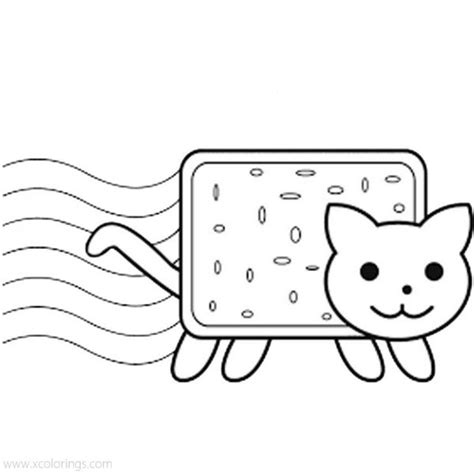 Rainbow Nyan Cat Coloring Pages