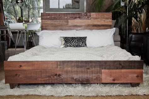 The reclaimed pine wood queen bed is crafted from rustic wood salvaged from pine that were 100 years or older and is sure to give your bedroom a classic, timeless look. Custom Reclaimed Barn Wood Platform Industrial Bed