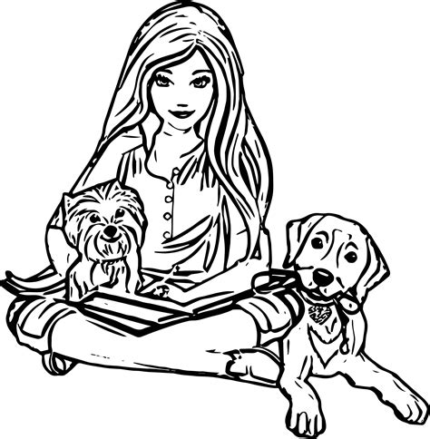 Welcome to the barbie coloring pages 2 page! Barbie Dogs Coloring Page | Wecoloringpage.com