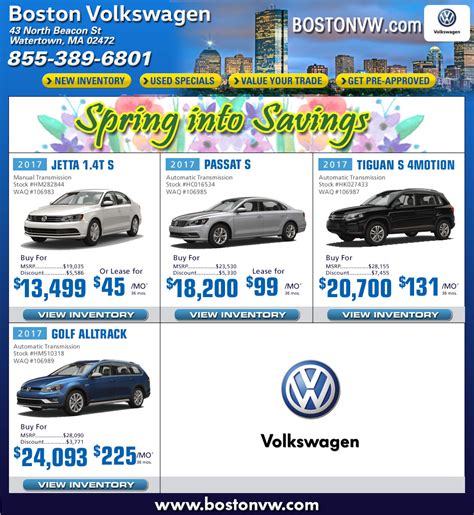Boston Vw Dealers In Watertown Ma Boston Volkswagen Car Deals