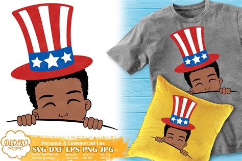 Black Boy 4th of July SVG | American Hat Svg | USA Svg - DIDIKO designs