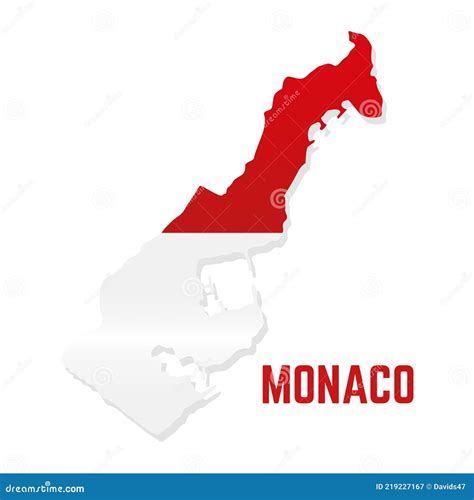 Isolated Map With Flag Of Monaco Stock Vector Illustration Of