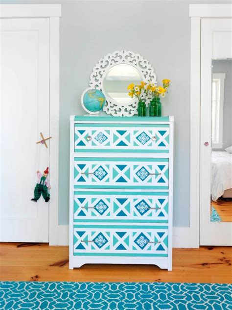 This keeps small particles of dust. How to Paint a Geometric Design on a Dresser | how-tos | DIY