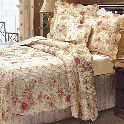 Romantic Chic Shabby Cottage Rose Pc Quilt Set Shabby Cottage And