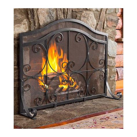 Plow Hearth Small Crest Flat Guard Fireplace Fire Screen Artofit