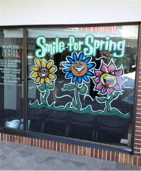 Spring Flowers Window Painting