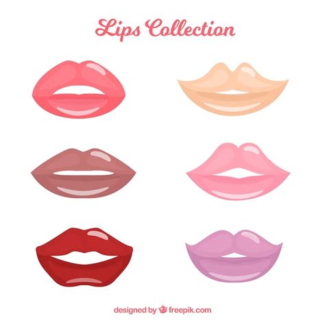 Free Vector Beautiful Lips Set