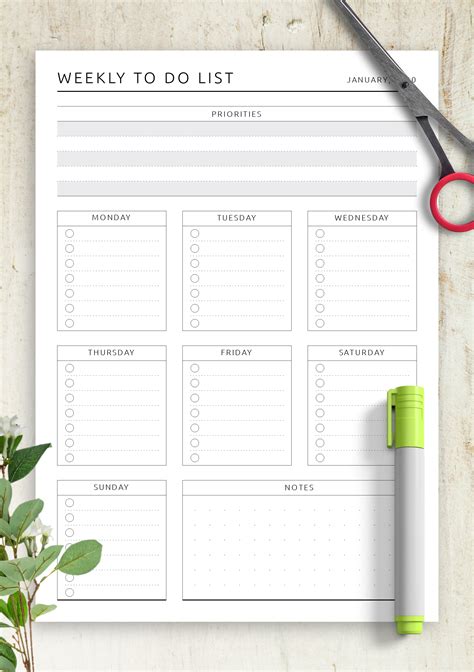 Download Printable Weekly To-Do List - Original Style PDF