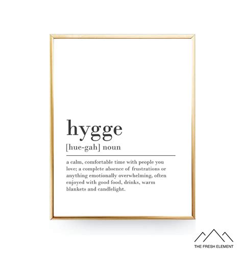 Hygge Definition Print Hygge Wall Art Hygge Printable Etsy Hygge