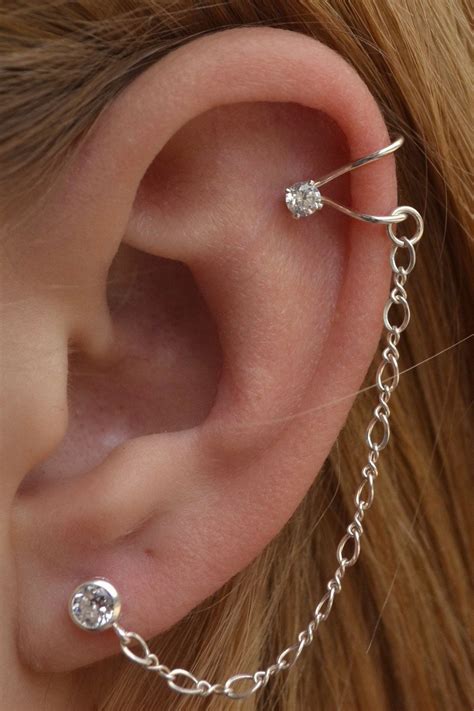 Ear Wrap Chain Earring Ear Cuff Cartilage Ear Cuff Helix Cuff