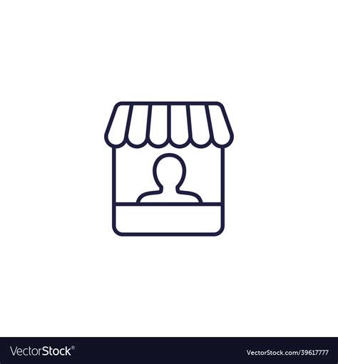 Vendor Or Seller Line Icon Royalty Free Vector Image