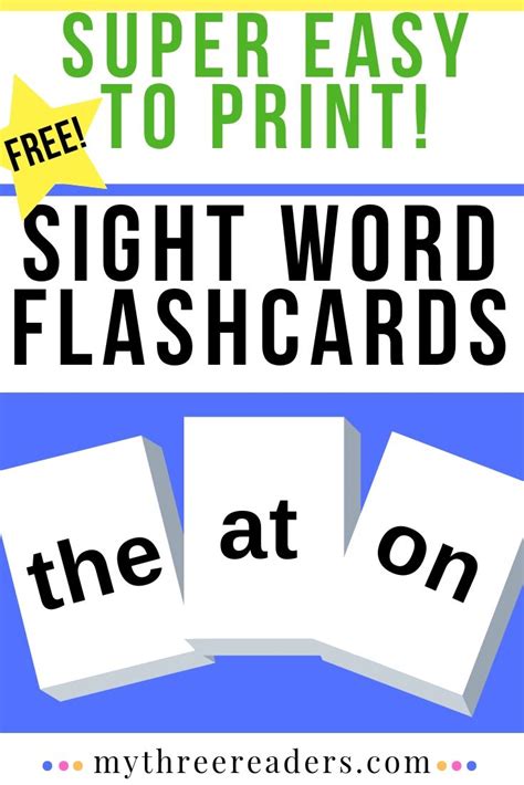 Fry Sight Word Flash Cards Free Printable