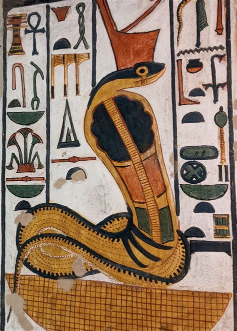 Tomb Of Nefertari Egyptian Goddess Wadjet Wall Painting