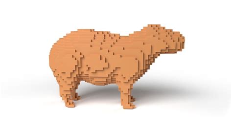 3d Model Capybara Minecraft Voxel Vr Ar Low Poly Cgtrader