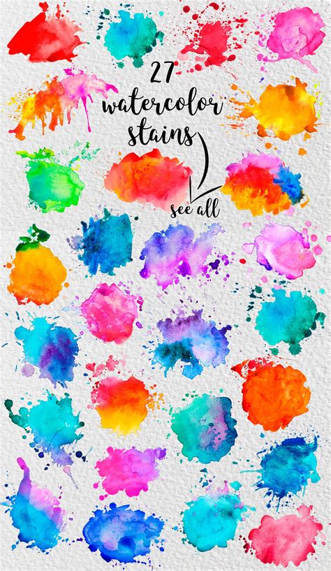27 Watercolor Stains Custom Designed Textures Creative Market