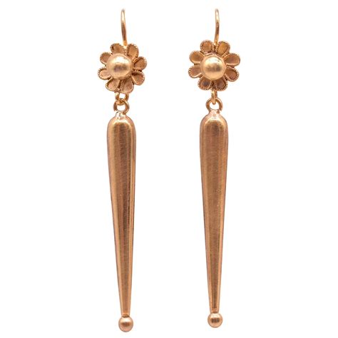 antique turqouise and gold drop earrings circa 1850 for sale at 1stdibs