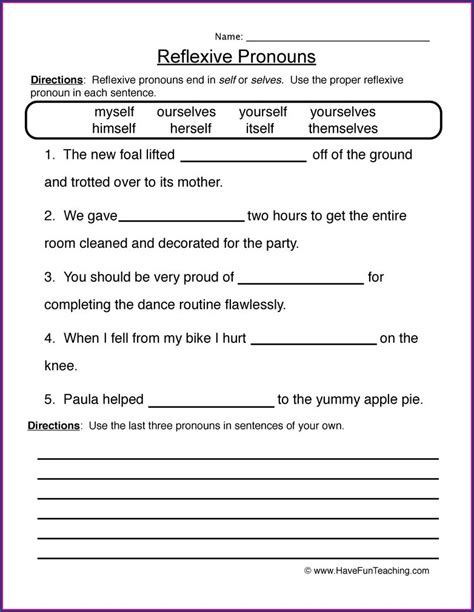 Identifying Pronouns And Antecedents Worksheet