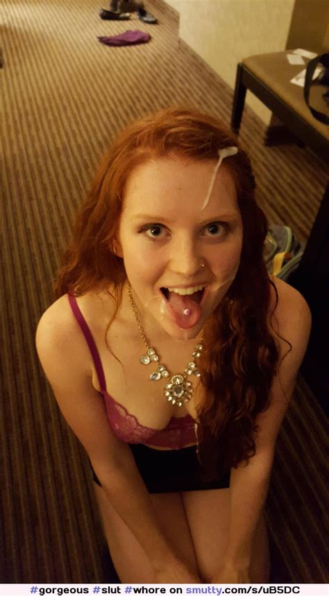 Gorgeous Slut Whore Nonnude Redhead Ginger Cum Facial Messy