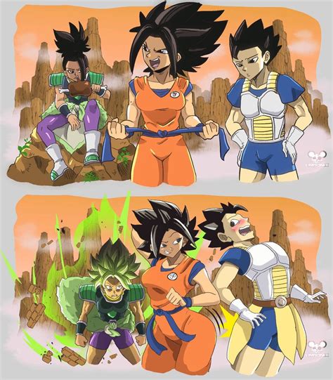 Caulifla Y Goku Caulifla Kale And Kyabe Goku Dragon Ball Y Dragon Ball