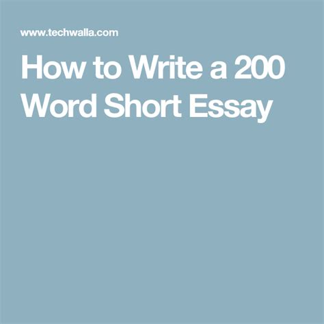 How To Write A 200 Word Short Essay Writing A Book Novel Writing