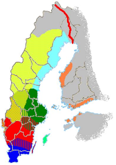 Map Showing The Swedish Dialects Traditionally Spoken Note That Even