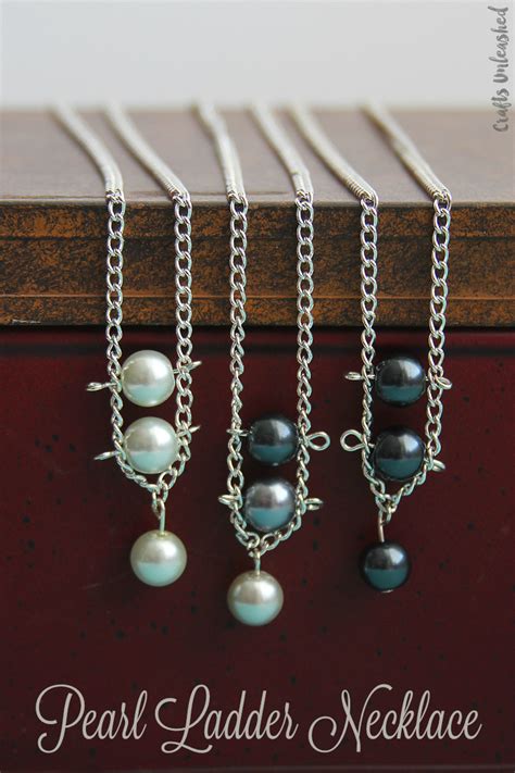 On the other end of the chain, you will attach the bar piece of the toggle clasp to the jump ring. Pearl Necklace DIY Tutorial with Ladder Design - Crafts ...