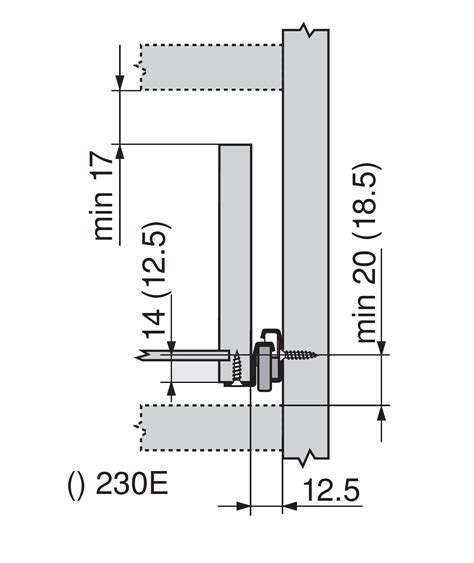 Blum Rollen Teilauszug Standard 230me Belastbarkeit 25 Kg