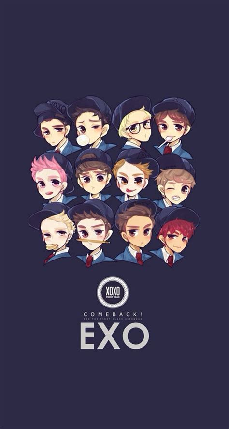 1920×1080 black and blue abstract widescreen hd wallpaper resolution. EXO wallpapers 1 | Exo chibi, Kpop exo, Exo anime