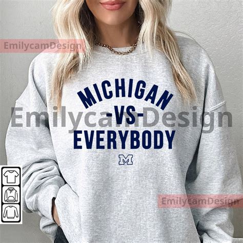 Michigan Vs Everybody T Shirt Wolverines Football Fan Gear Etsy Canada