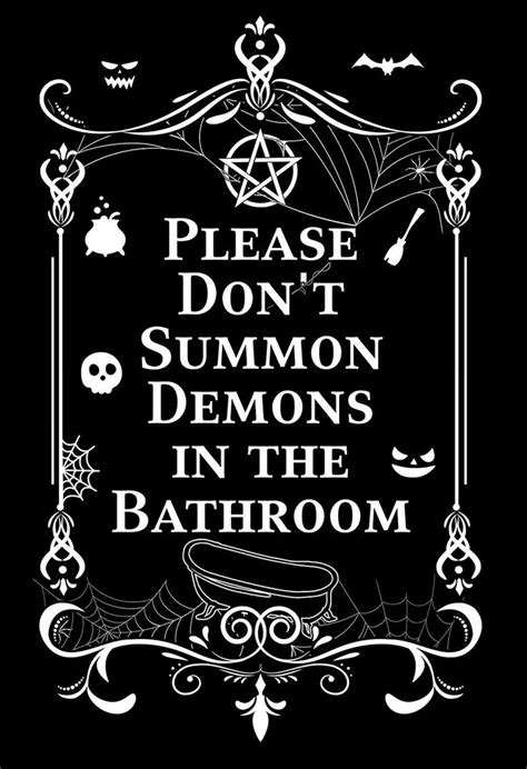 Please Do Not Summon Demons In The Bathroom Printable For Diy Etsy