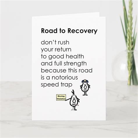 Road To Recovery A Funny Get Well Poem Card Zazzle Get Well Poems
