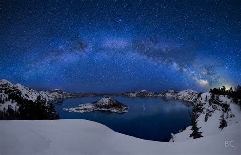 Crater Lake National Park In Oregon Night Sky Photography Crater