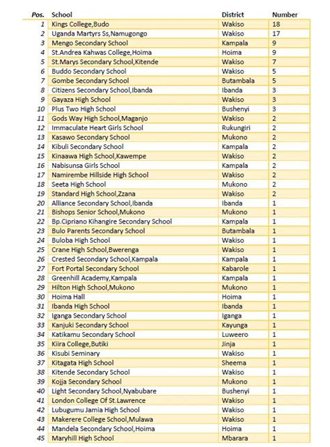 Full List Of Schools With Students With 20 In 20 Points S6 Results