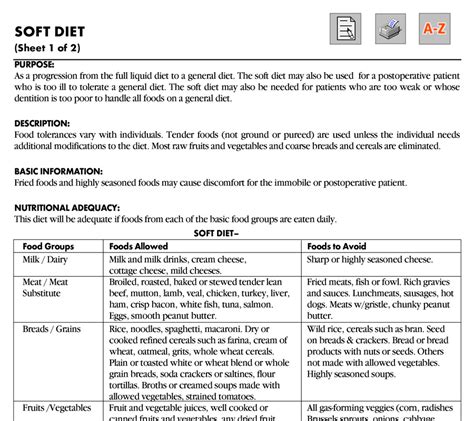 Cook foods until they are soft. Diet & Nutrition Information - Seasons Medical