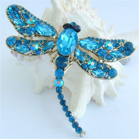 Sindary Pretty Insect Dragonfly Brooch Pin Pendant Rhinestone Crystal