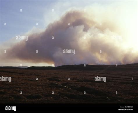 Dh Heather Uk Heather Burning Controlled Moorland Fires Smoke Clouds