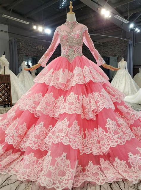 The Ladies Are Renowned For This Pink Ball Gown Bridal Dress With